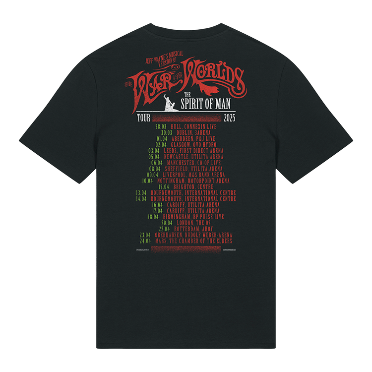 Spirit of Man Tour 2025 Black T-Shirt Mens