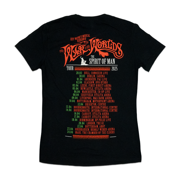Spirit of Man Tour 2025 Black T-Shirt Ladies